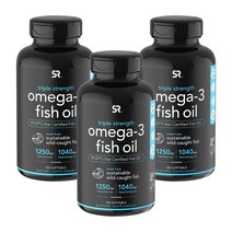 (1주일배송) 트리플 피쉬 소프트젤 오일 1250mg 스트렝스 스포츠리서치 오메가3, 120캡슐 × 6개