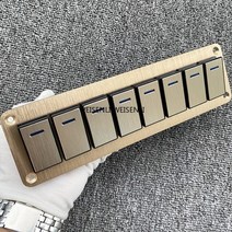 판넬스위치 램프 명판 골드 메탈 2-8 갱 로커 스위치 패널 12v 24v onoff 토글 스위치 제어 패널 led 스위치 보트 자동 자동차 해양 atv utv, d 8 갱 골드