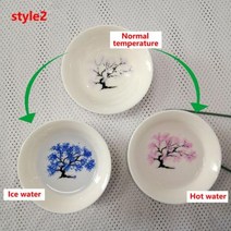그릇 생활도자기 쇼핑몰 주방 예쁜도자기 스푼 일본 매직 벚꽃 술 컵 온도 변색 색상 변경 감기뜨거운 물 크리스마스 디저트 플레이트, Hot and cold 3