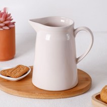 도자기저그 베이킹 세라믹 핸들 시럽 샐러드 라떼 그릇 믹싱, 1600ml 큰 우유 저그/믹싱 볼