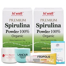 HI WELL PREMIUM SPIRULINA POWDER 뉴질랜드 하이웰 프리미엄 스피루리나 파우더 100% 150g 2팩