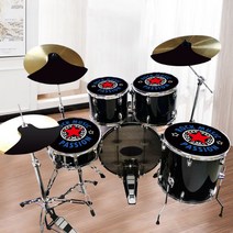 어쿠스틱 드럼 고무 패드 세트 쉴드 셀프 방음 가정용, 단일사이즈, 5 드럼 3 심벌즈 세트 Q