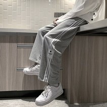 가을 여름 헐렁한 운동복 남성 조깅 힙합 스트리트 블랙 그레이 와이드 레그 스트레이트 남성 캐주얼 트랙 바지 2022