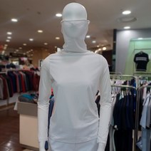동아강북 엘르골프 여자 여름 마스크형 쿨 냉감 몸판지지미 소매 냉감 기능성 티셔츠 6H45411, 화이트