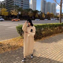 맨투맨원피스 여성 롱 원피스 하이넥 집업 커플시밀러룩 77사이즈 아노락원피스 봄 갠소 화이트 귀여운 홈드레스 루즈핏 여름 가을 긴팔 편한