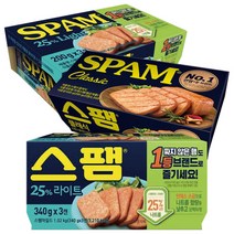 CJ 스팸 200g 9개 클래식/라이트, 스팸 25프로 라이트 340G X 6