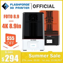 flashforge foto 8.9 모노 lcd 3d 프린터 uv 수지 8.9 인치 4k 흑백 화면 3d 인쇄 고속 sla 대형 3d 프린터