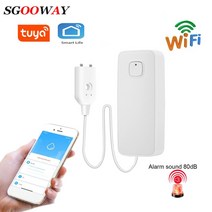 손님감지벨 동체감지기 차인벨 돔형 열선감지기 sgooway tuya smart wifi water leak sensor alarm compatible with smart, 와이파이 버전