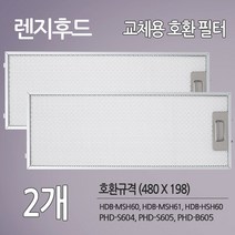 한샘 파세코 주방후드 가스렌지후드 교체용 호환 필터 2개(480 X 198)