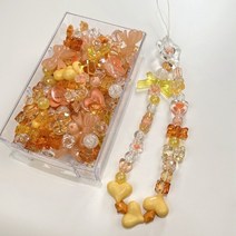 공예 용품 10g 믹싱 8 스타일 아크릴 비즈 스마일 하트 플라워 루스 DIY 수제 전화 체인 팔찌 쥬얼리 액세, 한개옵션1, 06 C06 Orange