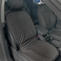 어썸카툰 자동차 12V 열선시트 차량용 겨울 온열 의자 앞좌석 시트커버, 블랙