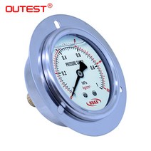 아날로그 차압계 OUTEST 축 방향 스테인레스 스틸 공기 오일 물 유압 압력 게이지 스레드 G 1/4 17 측정 범, 01 0-0.1Mpa