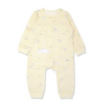 오가닉맘 S/S 노랑 유아내의 오리나긴소내의
