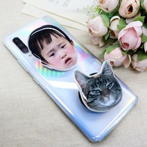 포토그립톡 스마트폰거치대 대두 사진 얼굴 그립톡 스마트톡, 얼굴추가, 6cm내외