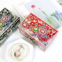 랑재고급 나비꽃 미니 자개보석함 15센티, 검정