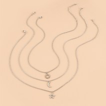 달 목걸이 펜던트 금 14k 18k 패션 태양과 스타 Dainty 여성 스테인레스 스틸 쥬얼리 우정 선물 하이틴 걸스 커플