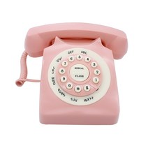레트로 전화기 미국 빈티지 유선 TelPal 클래식 올드패션 가정용 -611345, 핑크