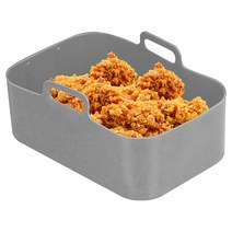 베이킹도구 다이소유산지 갈레트브루통틀 에어 프라이어 실리콘 냄비 트레이직사각형 오븐 베이킹 트레이 니재사용 라이너 삽입 접시오븐 도구 트레이그릴 팬 액세서리, 03 Grey