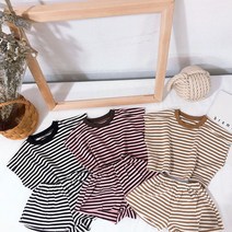 한뼘마켓 굿바이 썸머 !! 유아 아동 남아 여아 실내복 스트라이프 상하 바지세트 3color