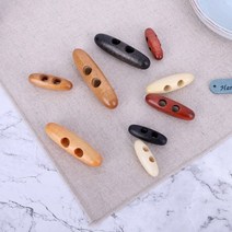 짱패브릭 4개)원목 토글단추 / 떡볶이 단추 / 나무떡볶이 단추, 블랙, 4개