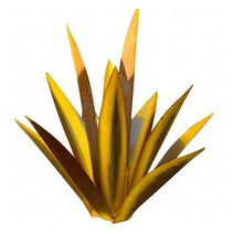 DIY 금속 마당 예술 Agave 선인장 공장 소박한 조각 홈 정원 인형 야외 장식 꽃 식물 인공 액세서리, 01 Gold