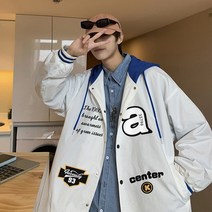 남자점퍼 봄가을 퍼스널 패치 후드 캐주얼 야구복 프린트 커플복 집업