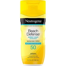 Neutrogena 비치 디펜스 선크림 로션 브로드 스펙트럼 SPF 50 방수 오일 프리 옥시벤존 프리 198ml 1개