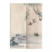 일본 문 커튼 가정용 파티션 커튼 화장실 주방 오일 연기 없는 하프 패널 커튼