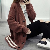 가을 베이직 겨울 가디건 여성 루즈핏 컬러 데일리 봄 코디 패션