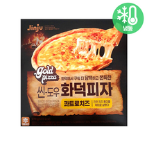 [정연푸드] 진주햄 씬 도우 피자 화덕피자 페퍼로니 327g/석쇠불고기 322g/콰토르치즈 270g (냉동), 씬-도우 화덕피자 콰토르치즈270g