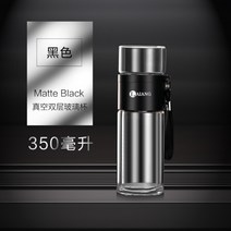 라이앙 유리 텀블러 스텐 티거름망 차우림 물병 차 분리 450 600ml, 블랙 350ml 컵 브러시 컵 커버