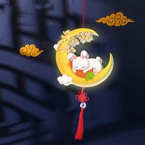 크리에이티브 중추절 축제 아크릴 옥 토끼 랜턴 DIY 핸드메이드 재료 배터리와 휴대용 발광, 08 H
