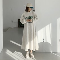 애플망고옷장 기모 겨울 여성 빅사이즈 프릴 헐리우드 후드 롱원피스 홈웨어 오버핏 롱티셔츠