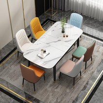 확장형식탁 세라믹 인덕션 식탁 접이식 테이블 4인용 6인용, 1.3m 테이블 1개+ 의자 6개