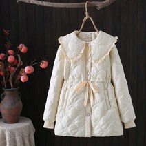 XL-4XL 빅 사이즈 카라 넓은 경량 패딩 여성 점퍼 큰 청담 사모님