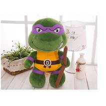 25CM 뮤턴트 닌자 거북이 플러시 인형 장난감 어린이 만화 도나텔로 미키 라파엘레 레오나르도 피규어 어린이 선물용 봉제 인형, 보라색