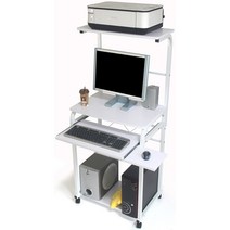 톡톡디자인 IN-110 공간절약형 2단 철재책상, 화이트