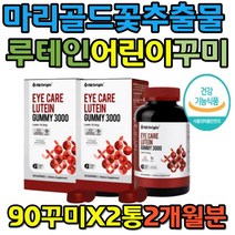 아이케어 눈 건강 도움 마리골드꽃추출 블루베리 구미 믹스베리맛 루테인 누태인 루데인 류태인 뉴테인 5세이상 어린이 키즈 유아 청소년 할머니 할아버니 90꾸미 1통 미국직수입