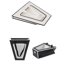 심플 투톤 윈도우 선물용 다회용백 화분 쇼핑백 백일 떡 케이크 에그 타르트 홍보물 선물 답례 답례품 악세사리 시계 팔찌 포장 손잡이 봉투 케이스 종이 가방, 소 - 화이트