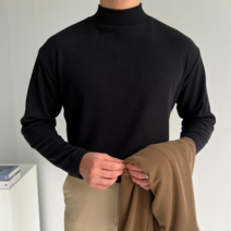 이브컴퍼니 남자 기모 목폴라 티셔츠 겨울 목티 기모티 남성 폴라티 터틀넥 발열 방한 기모 티셔츠 (3193-1)