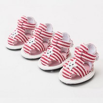 고무 캔버스 미끄럼 방지 강아지 여름 샌들 신발, 빨간색