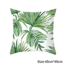 인공 열대 야자수 잎 하와이 루아 파티 알로하 여름 정글 테마 파티 장식 웨딩 생일 홈 테이블 장식, 1pc pillow case 1