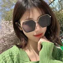 남자 여자 빅 오버사이즈 역 반테 하금테 스퀘어 다각형 뿔테 메탈 유니크 데일리 선글라스
