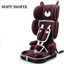 영유아 카시트 휴대용 유아용 어린이 자동차 좌석 접는 아기 안전 블루투스 음악 Isofix 래치 인터페이스 유아 1 ~ 12 세, 소프트 아이소픽스 브라운