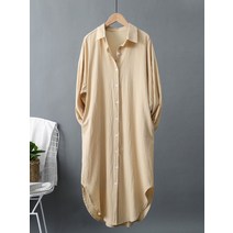 제인이2022 Summer New Women's Mid-length Shirts 코튼 린넨 루스 캐쥬얼 탑 패션 카디건 여성 패션 긴팔 탑
