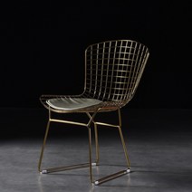 가죽 식탁의자 엔틱 북풍 인스타 메쉬 의자 웹 중공 골든 단철 크리에이티브 가정용, 04 4