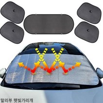 말리부 햇빛가리개 햇빛차단 앞유리커버 차박용품 차량햇빛가리개 햇빛가리개 자동차커버 차량용햇, 상세페이지 참조2, 벤타샵앞창내부장착6종세트