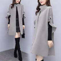 FANSYLI 여성 망토 짧은 코트 가을과 겨울 새로운 패션 두꺼운 작은 모직 코트 72 9A20