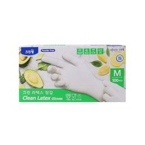 크린 라텍스 장갑 S M L 100매 일회용 장갑 의료용 수술용 실험용 요리용, 1개