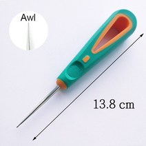 큰 바늘 구멍 고무 손잡이 송곳 수리 가죽 신발 바느질 도구 DIY 공예 직선 곡선 후크 Bodkin Bradawl Piercer Stab Awl, [02] AWL